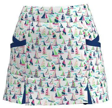 AB SPORT Women's Sailboats Print Golf SkIrt  BSKG04-SAILWN