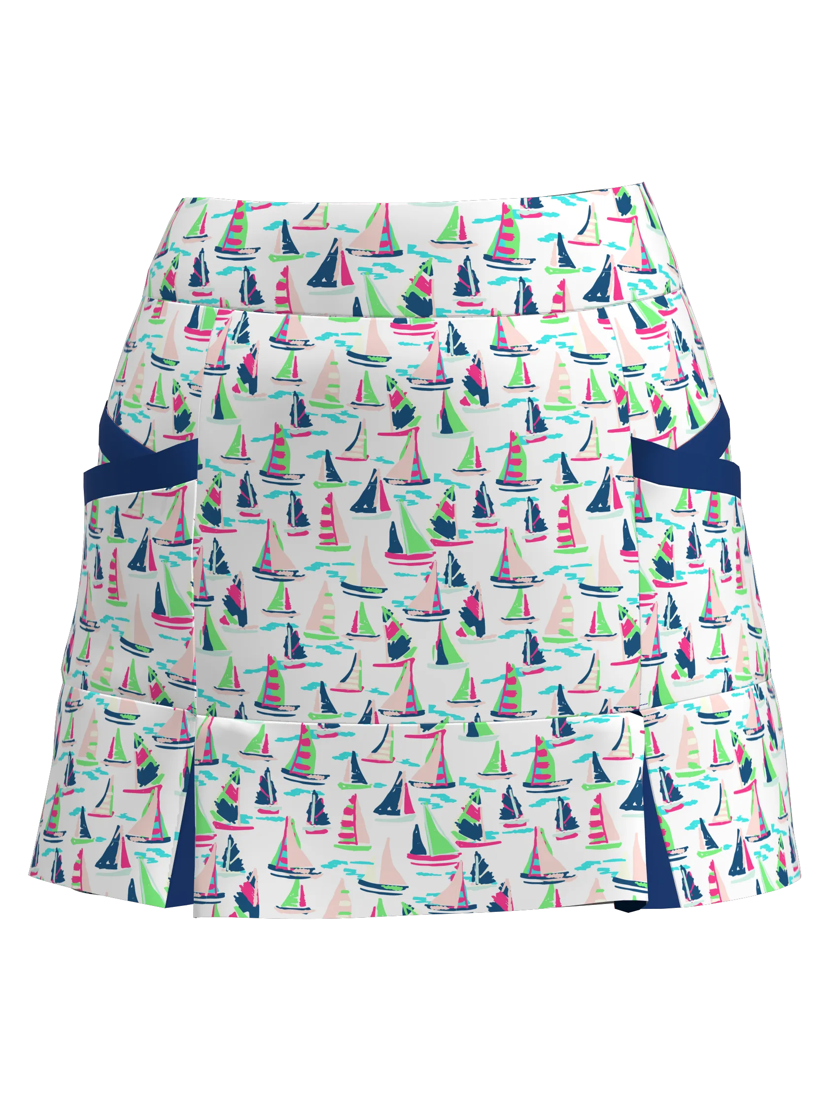 AB SPORT Women's Sailboats Print Golf SkIrt  BSKG04-SAILWN