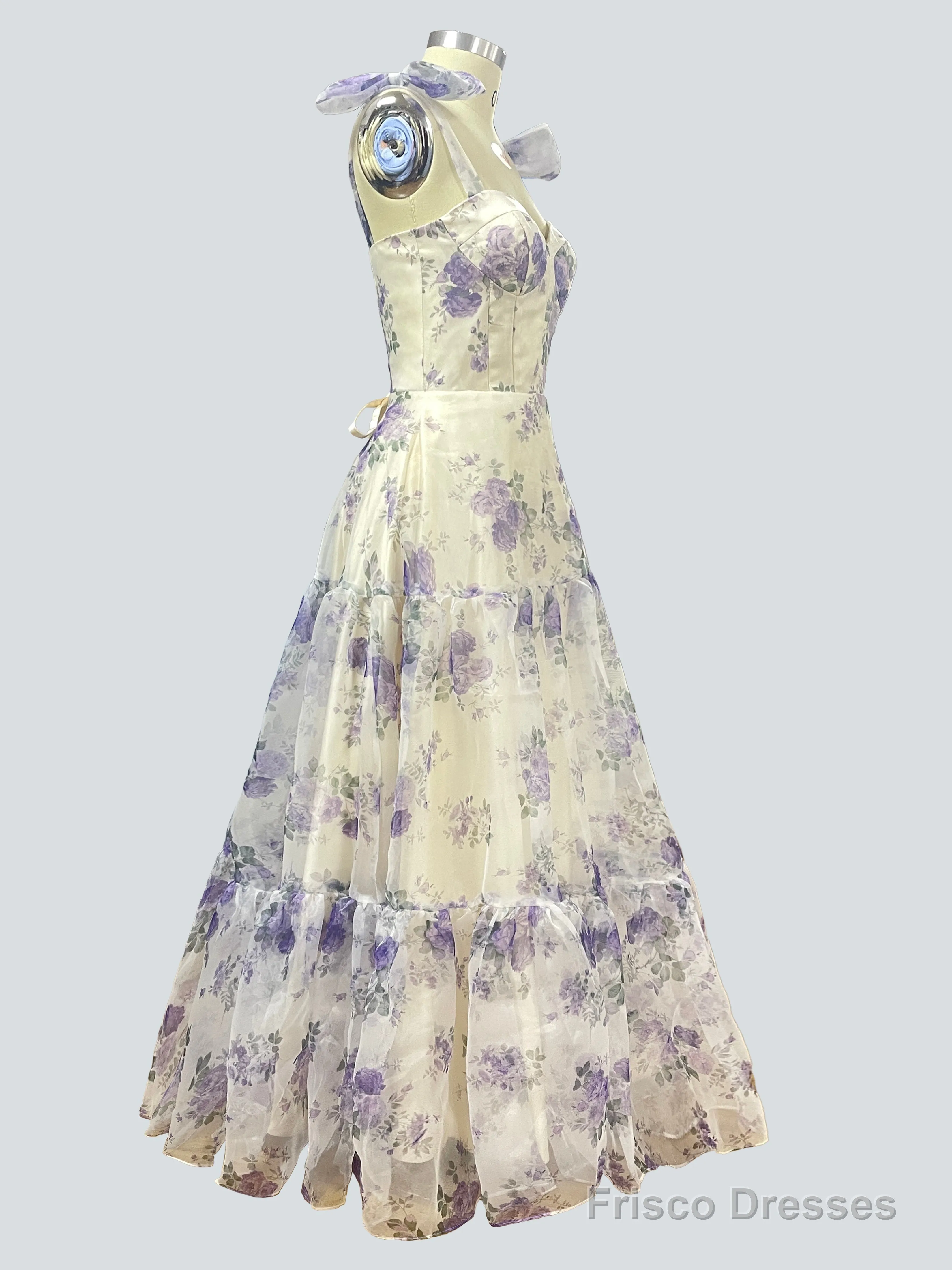 Charming Floral Long Prom Dresses