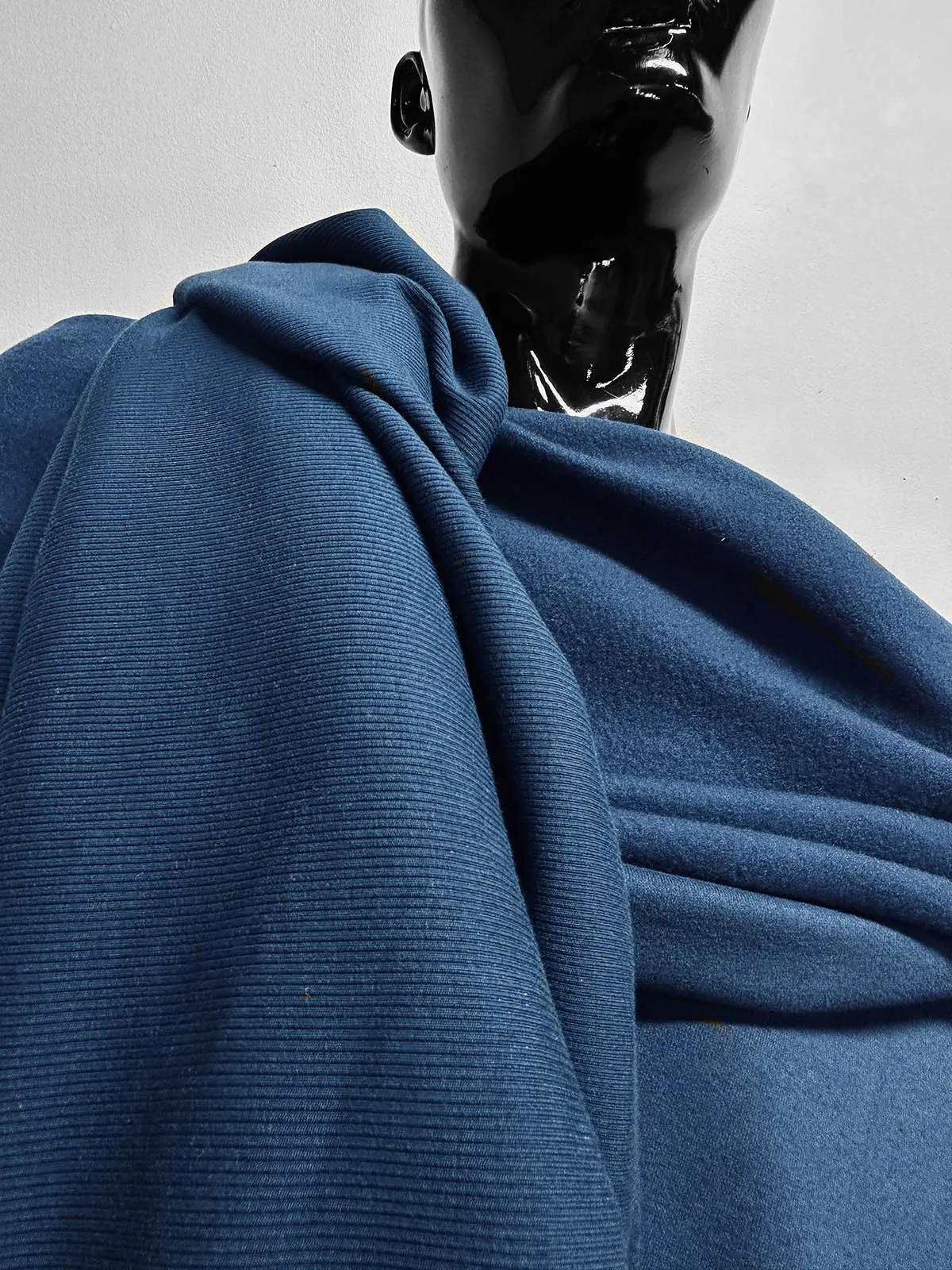 Dark Teal Sweatshirt Fleece and Ribbed Jersey