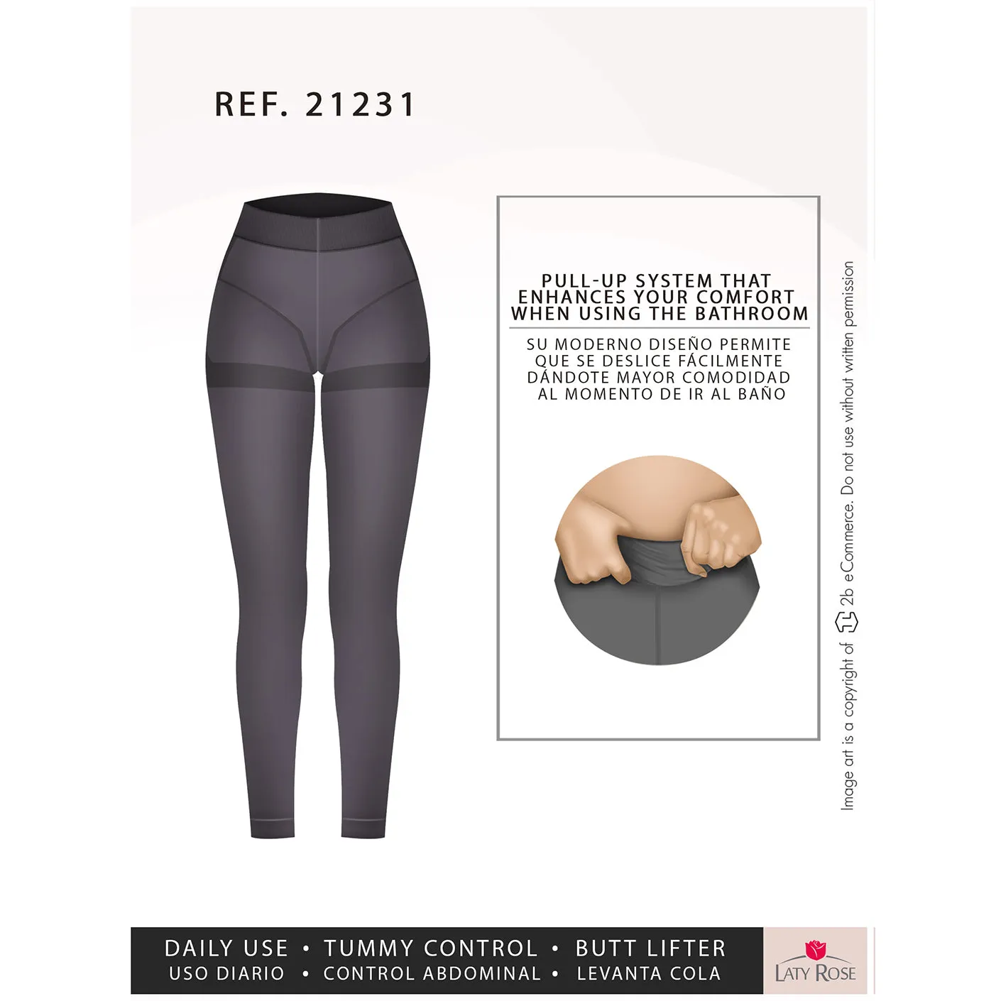 LT.Rose 21231 | Tummy Control Butt Lifter Seamless Mid Rise Leggings