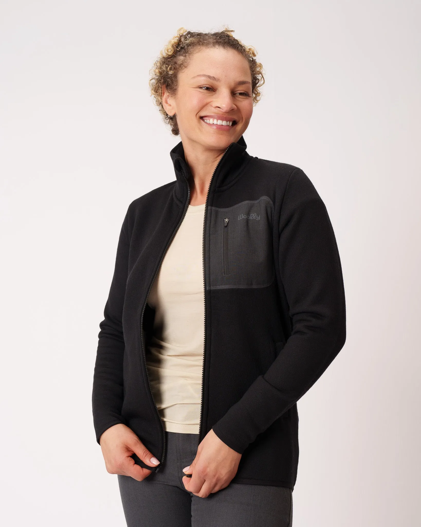 Merino Fleece Crew Zip