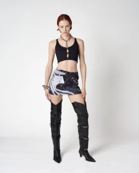 PRINTED MINI SKIRT