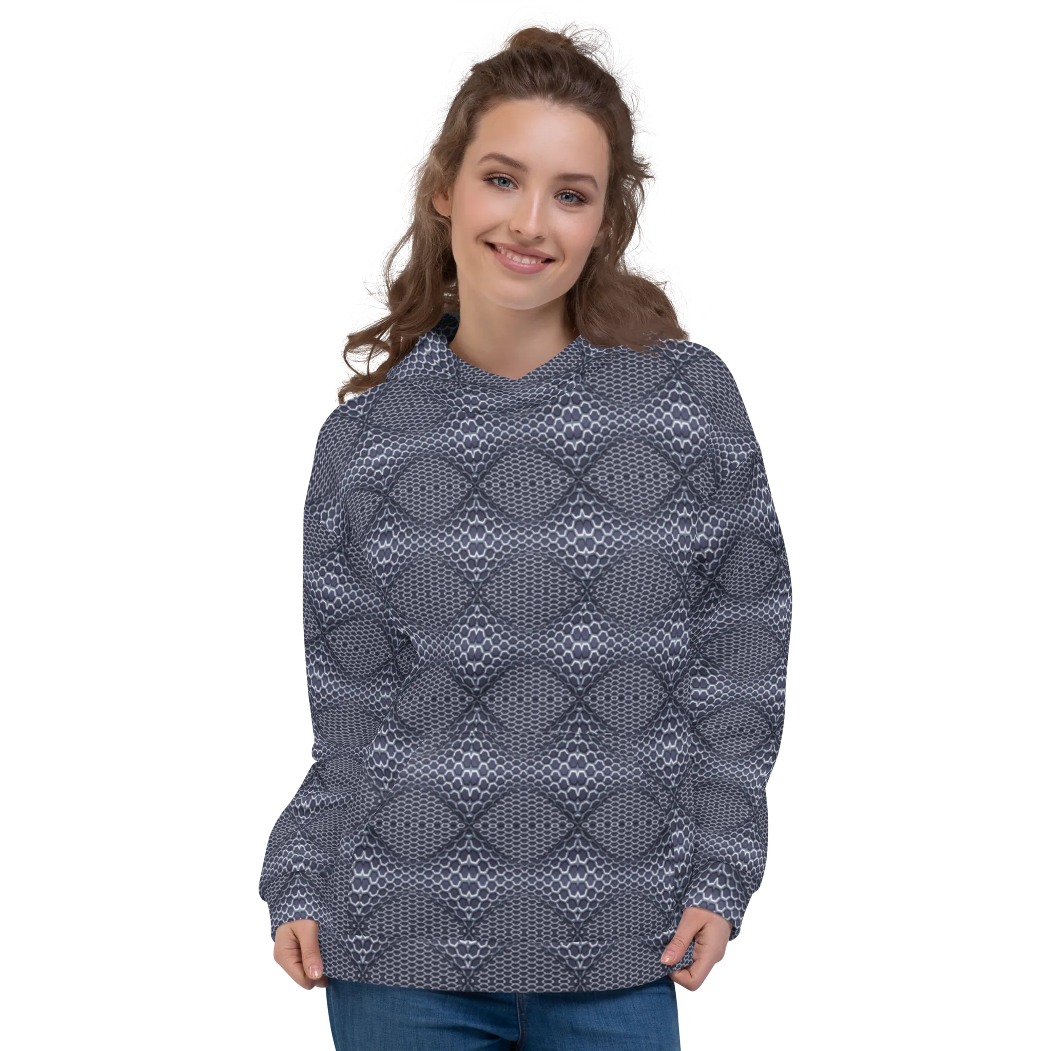 Recursia Illusions Game Women's Hoodie In Blue