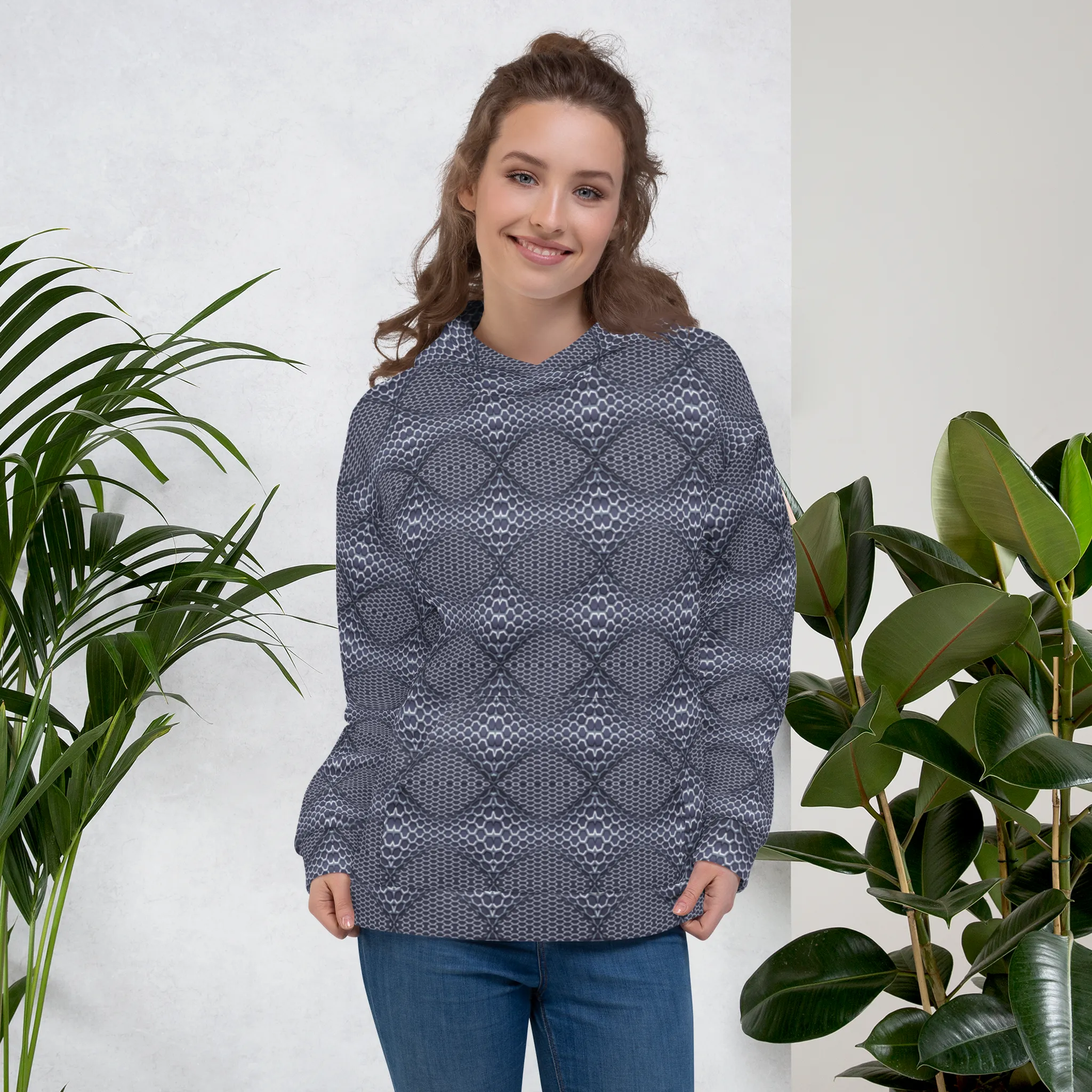 Recursia Illusions Game Women's Hoodie In Blue