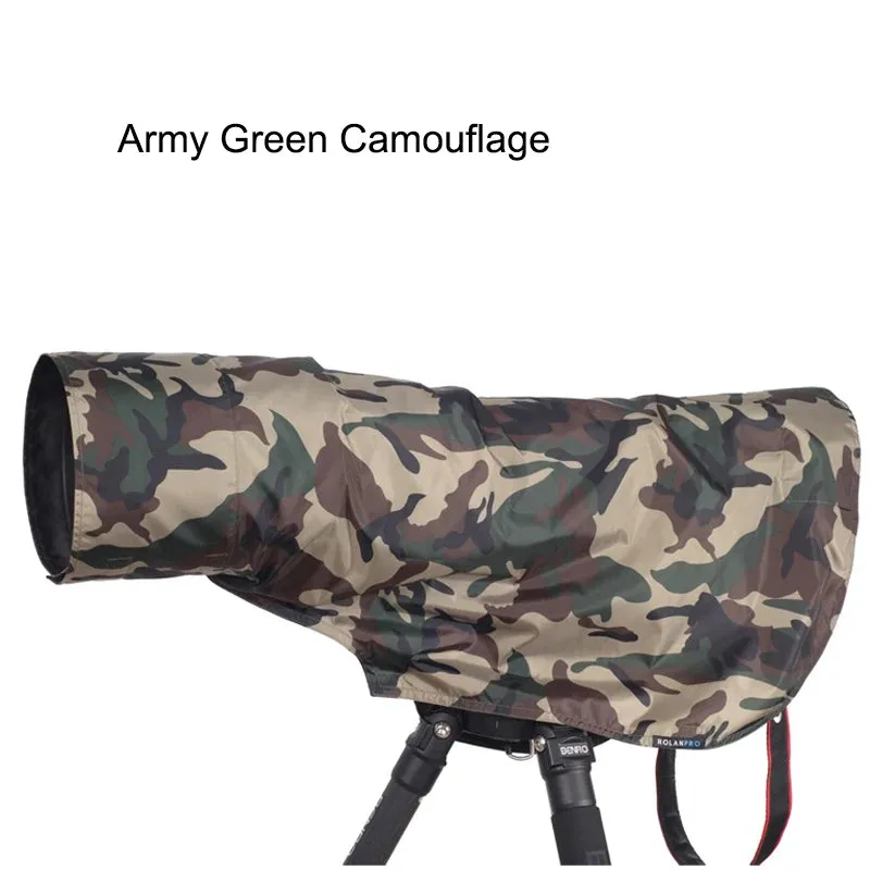 ROLANPRO Rain Cover Raincoat for Telephoto Lens Rain Cover/Lens Raincoat Army Green Camouflage Guns Clothing XL L M S XS XXS