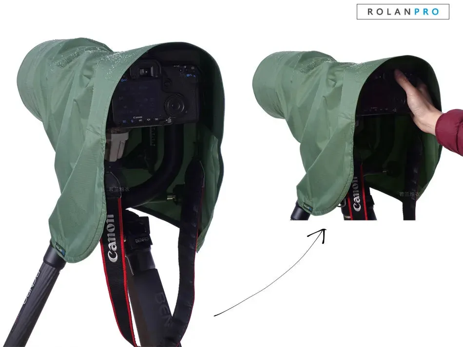 ROLANPRO Rain Cover Raincoat for Telephoto Lens Rain Cover/Lens Raincoat Army Green Camouflage Guns Clothing XL L M S XS XXS