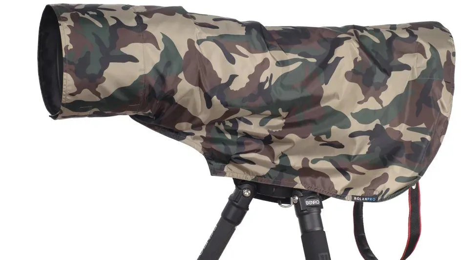 ROLANPRO Rain Cover Raincoat for Telephoto Lens Rain Cover/Lens Raincoat Army Green Camouflage Guns Clothing XL L M S XS XXS