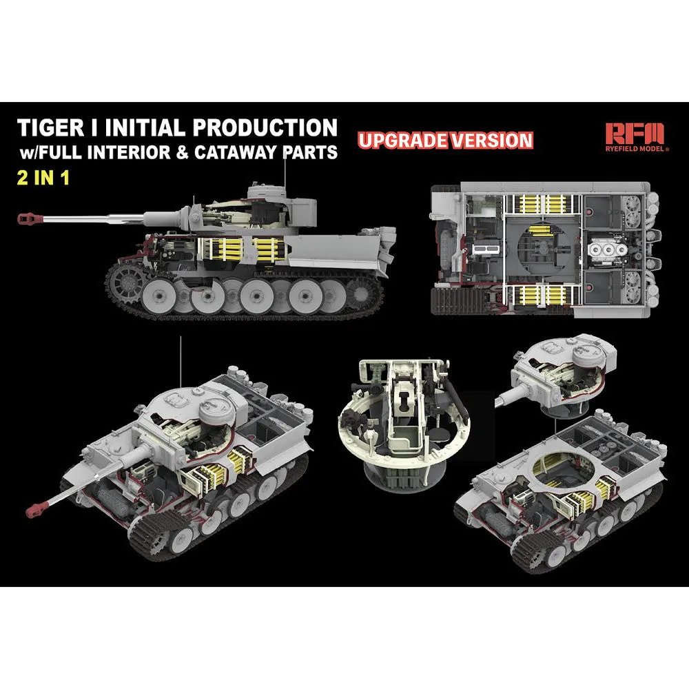 Ryefield Models 1/35 Pz.Kpfw. VI Ausf. E Tiger I Initial Production Upgrade Edition w/Full Interior & Cutaway Parts RM5131