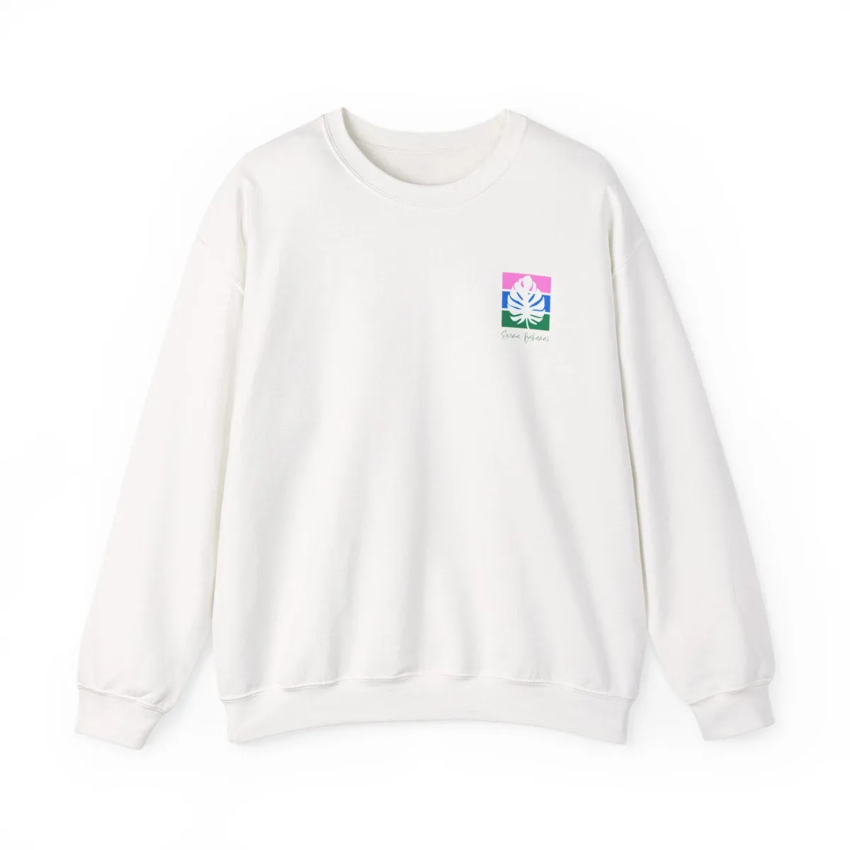 Striped Palm Logo Crewneck Sweatshirt
