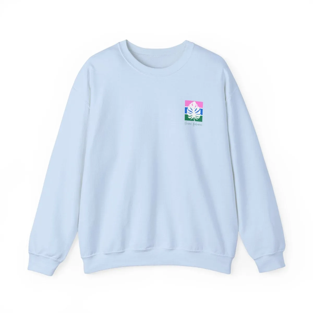 Striped Palm Logo Crewneck Sweatshirt