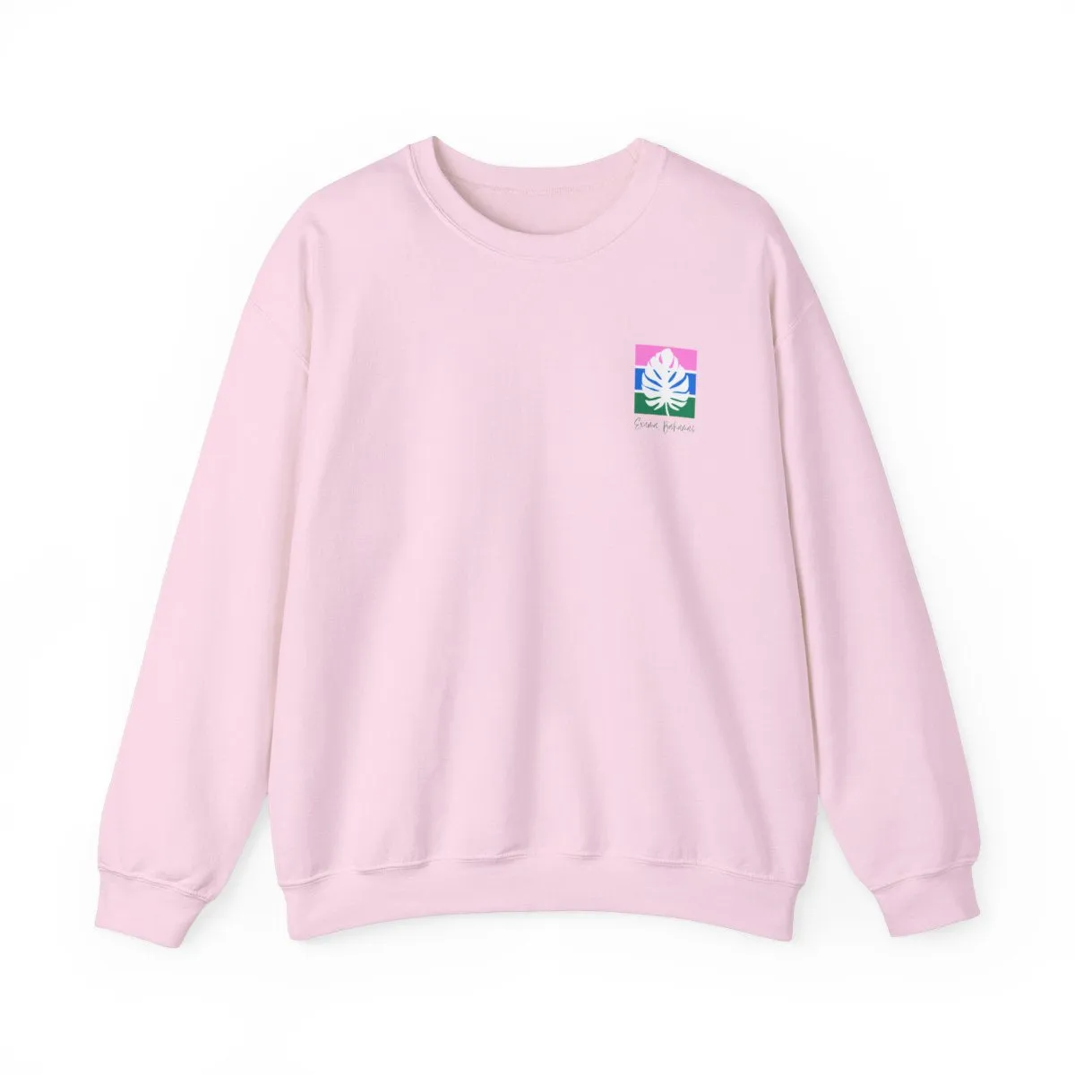 Striped Palm Logo Crewneck Sweatshirt