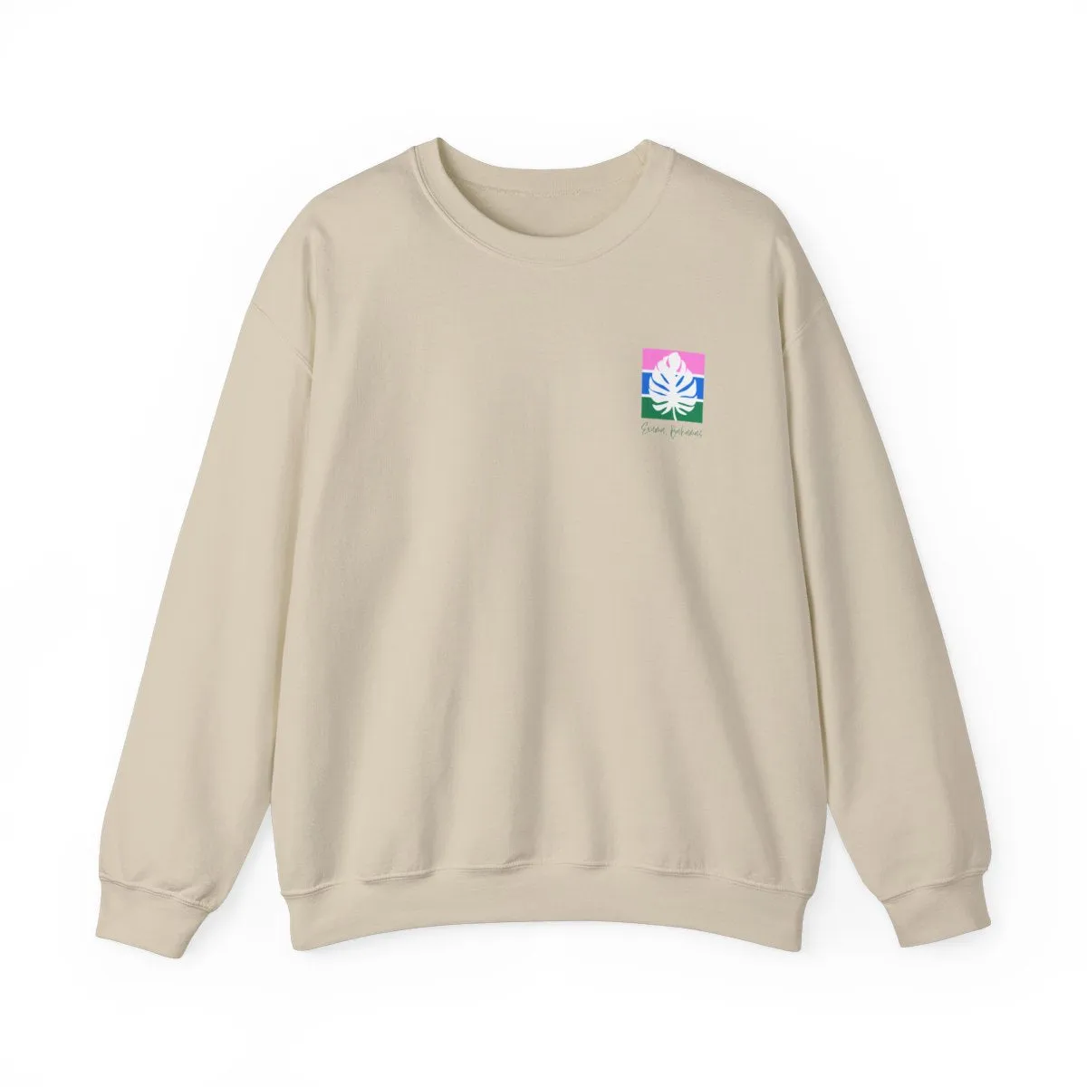 Striped Palm Logo Crewneck Sweatshirt