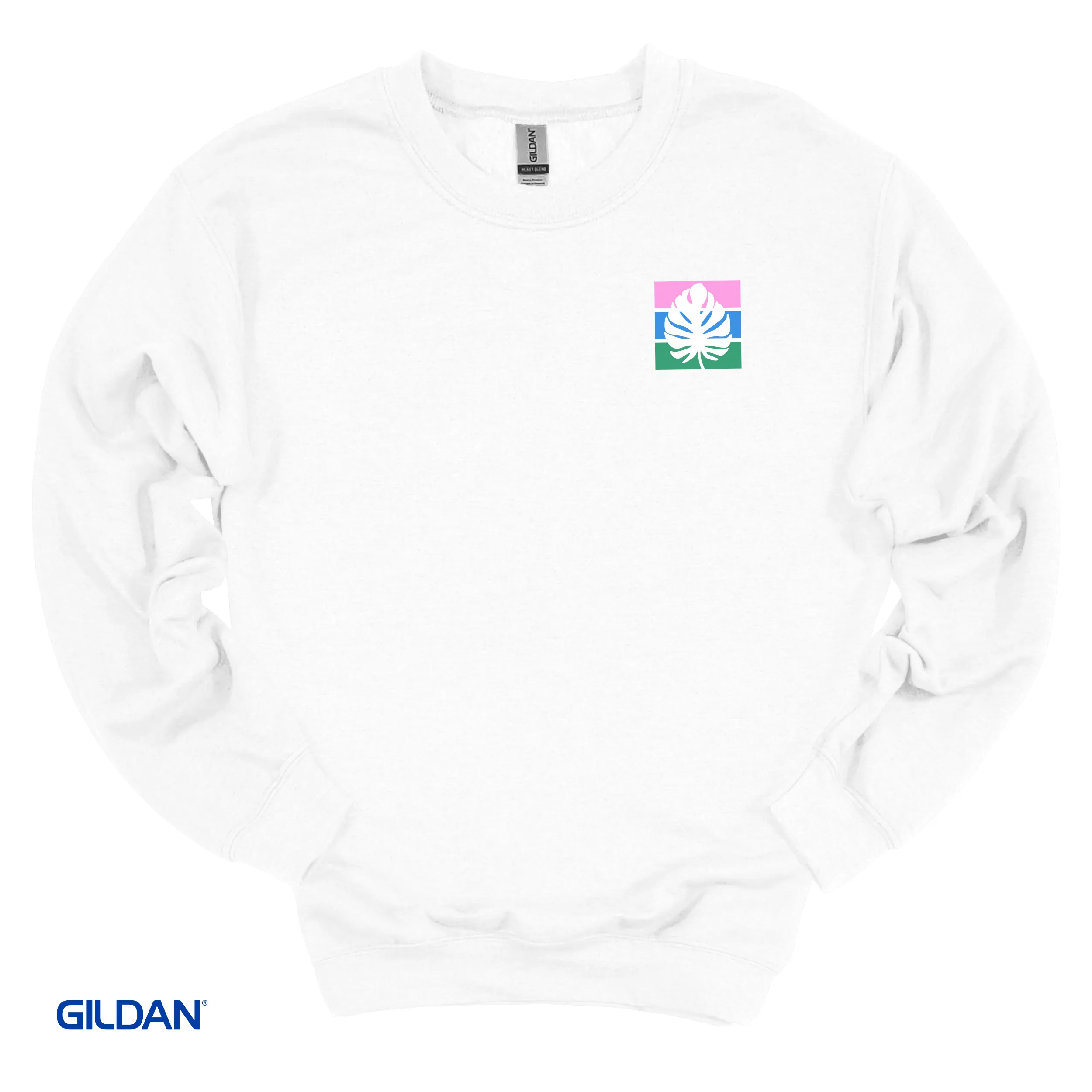 Striped Palm Logo Crewneck Sweatshirt