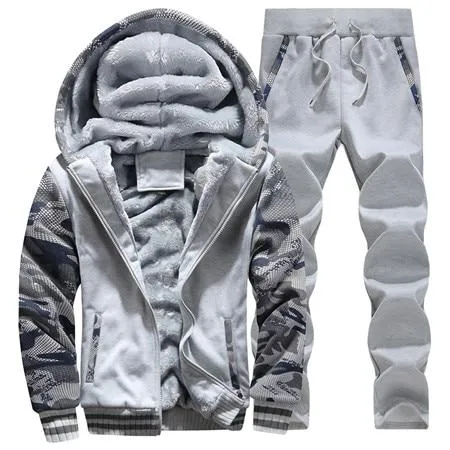 Winter Mens Warm Set Fleece Track suits for Men Tracksuit Brand Thicken Clothing Sudaderas Hombre Mens Suits Male Clothing D62
